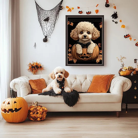 Large Size | Halloween Series: Vintage Frame Style Pet Canvas