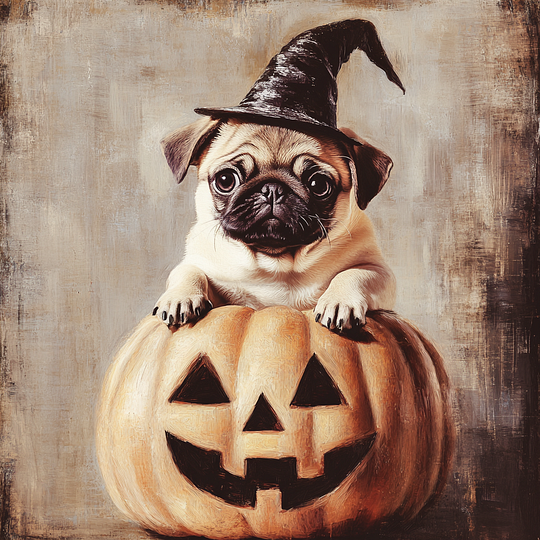 Large Size | Halloween Series: Vintage Fading Style Pet Canvas