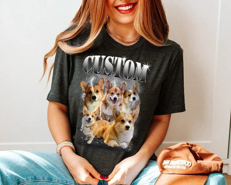 Custom Bootleg Rap Tee, Custom Dog Photo Printing Bootleg Shirt Sweatshirt Hoodie