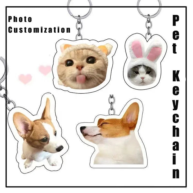 Customized Pet Photo Acrylic Keychain