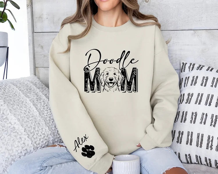 Custom Dog Mom Sweatshirt, Personalized Dog Photo Print T-shirt Sweatshirt Hoodie