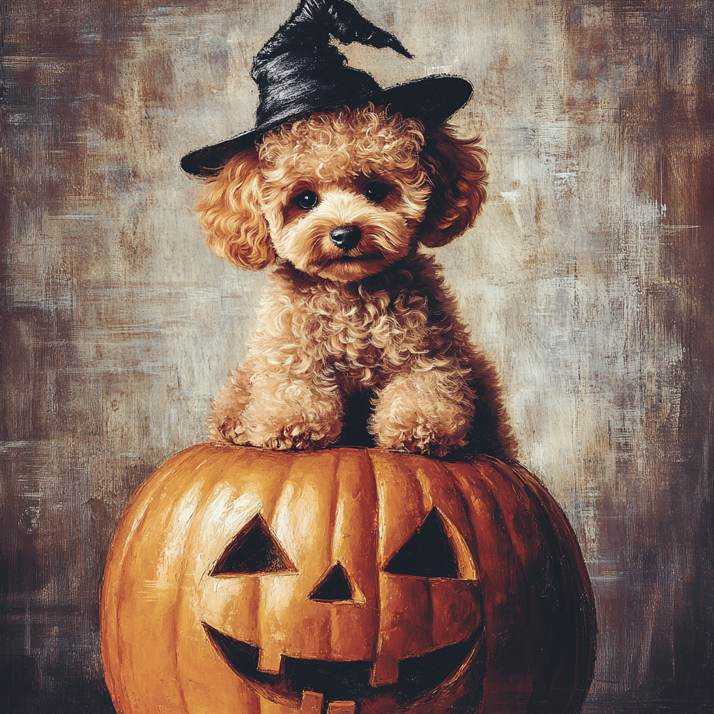 Large Size | Halloween Series: Vintage Fading Style Pet Canvas